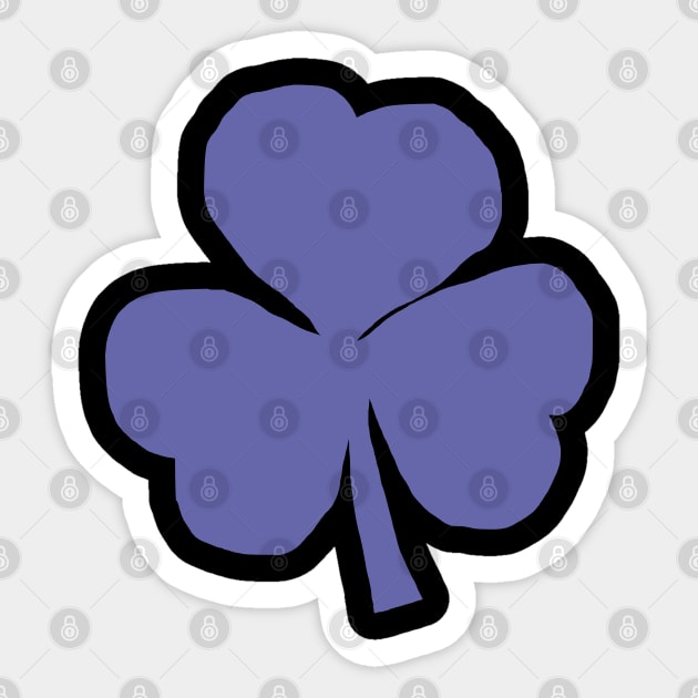 Small Periwinkle Shamrock for St Patricks Day Sticker by ellenhenryart